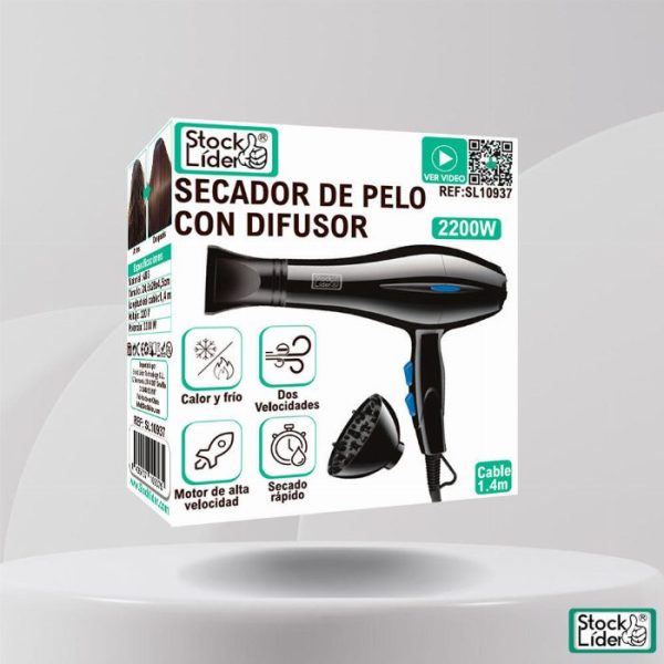 Secador de pelo con difusor
