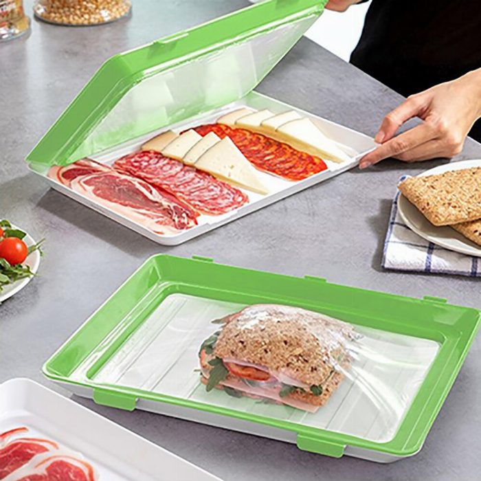 Pack de 3 bandejas empilháveis com tampa flexível hermética