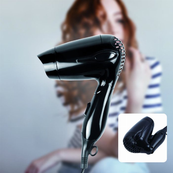 Secador de cabelo de viagem com cabo dobrável