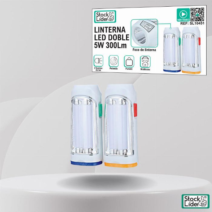 Lanterna LED dupla 5W 300Lm
