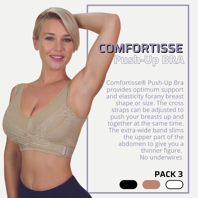 Conjunto de 3 soutiens push up sem costuras