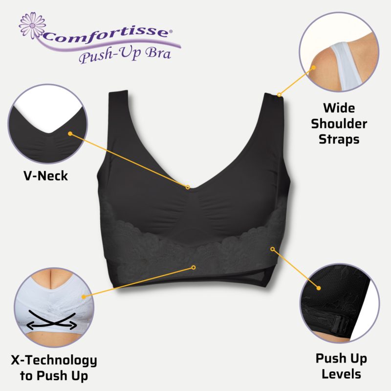 Conjunto de 3 soutiens push up sem costuras