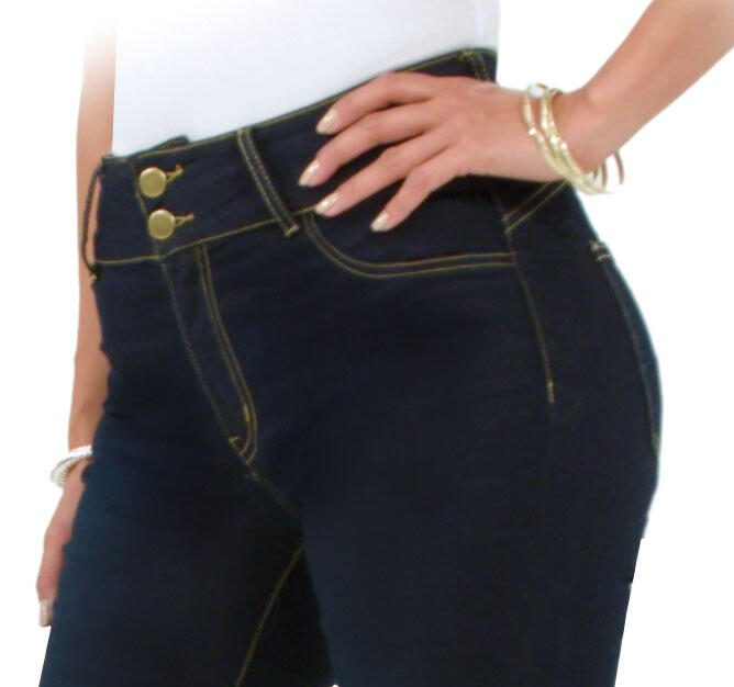 Leggings elásticos efeito jeans