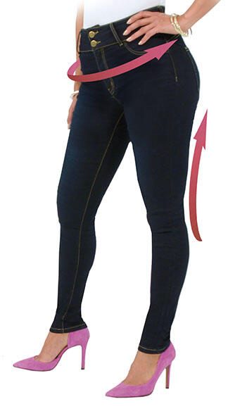 Leggings elásticos efeito jeans