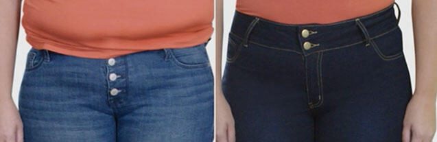 Leggings elásticos efeito jeans