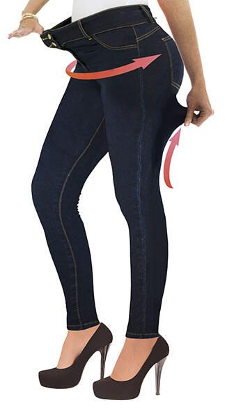 Leggings elásticos efeito jeans