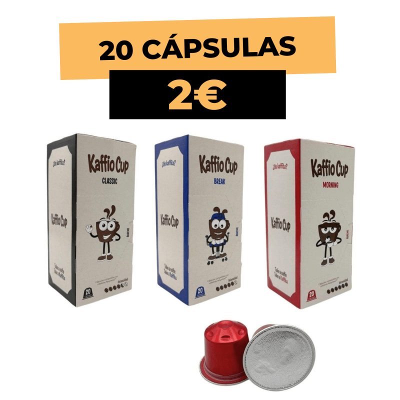 20 cápsulas para café em 3 intensidades