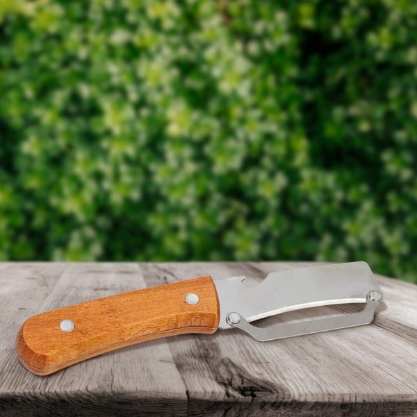 2 em 1 desastre de cozinha com alça de madeira e chapa de aço inoxidável
