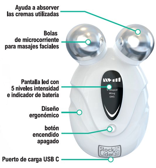 Dispositivo de beleza facial com microcorrente