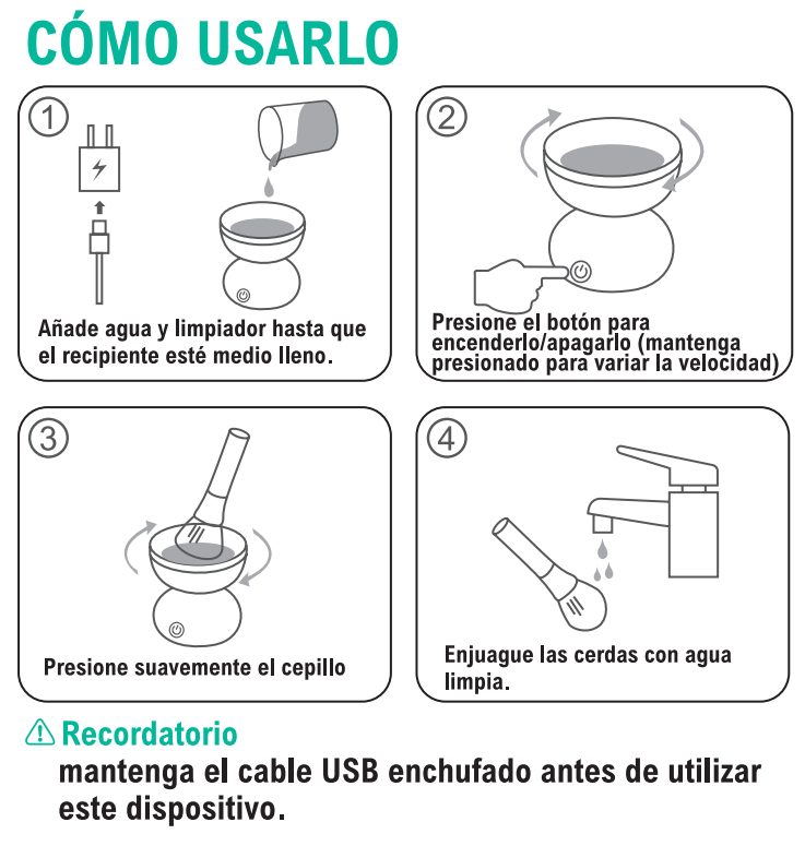 Limpeza de pincéis de maquilhagem automática