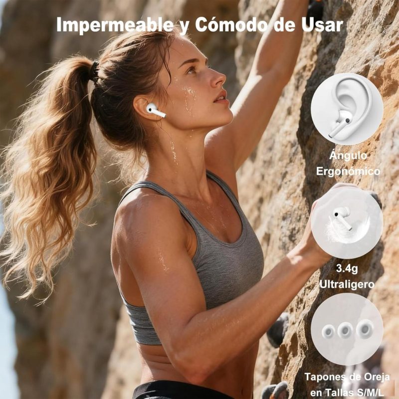 Auscultadores Bluetooth 5.4 com ecrã tátil e cancelamento de ruído