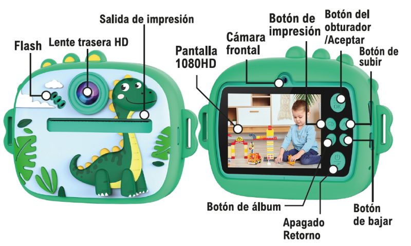 Câmera infantil com impressora térmica