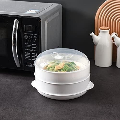 Caçarola para microondas de cozinha a vapor