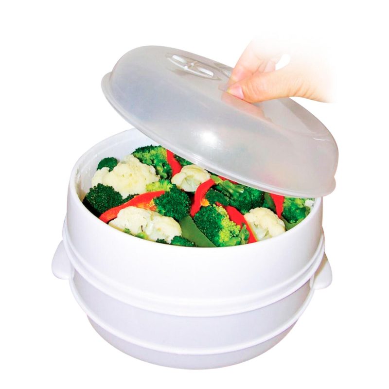 Caçarola para microondas de cozinha a vapor
