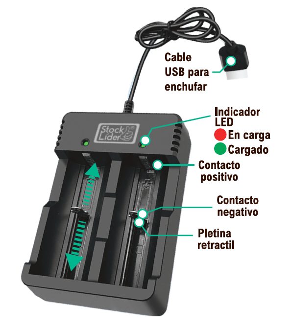 Carregador para pilhas 3.7 V