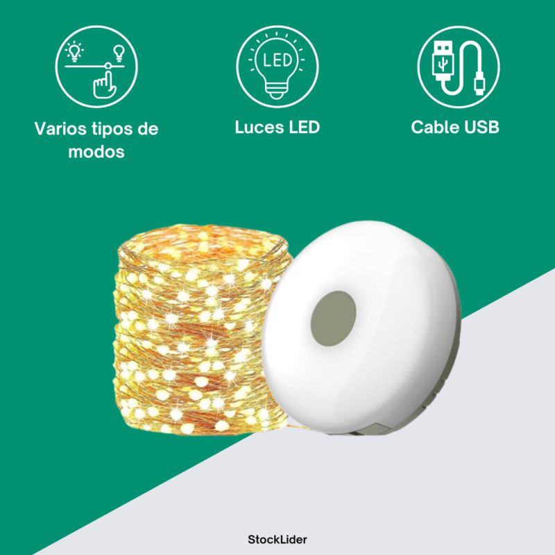 Tira de LED recarregável e retrátil