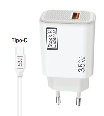Carregador USB com cabo Tipo-C