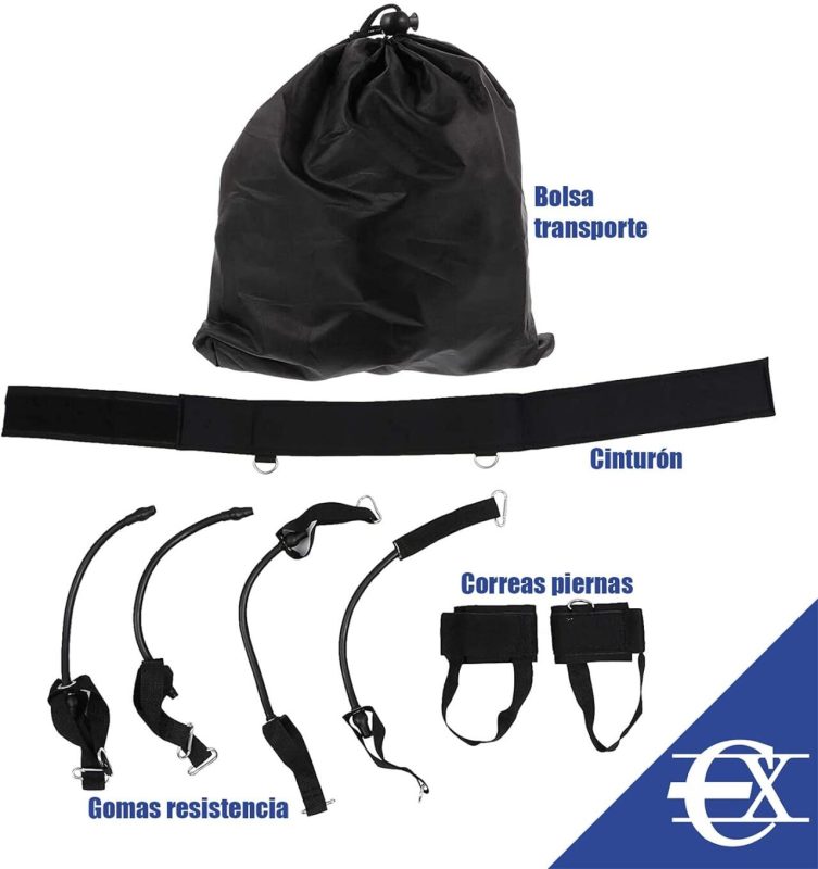 Kit vertical de borrachas elásticas com trem inferior de resistência