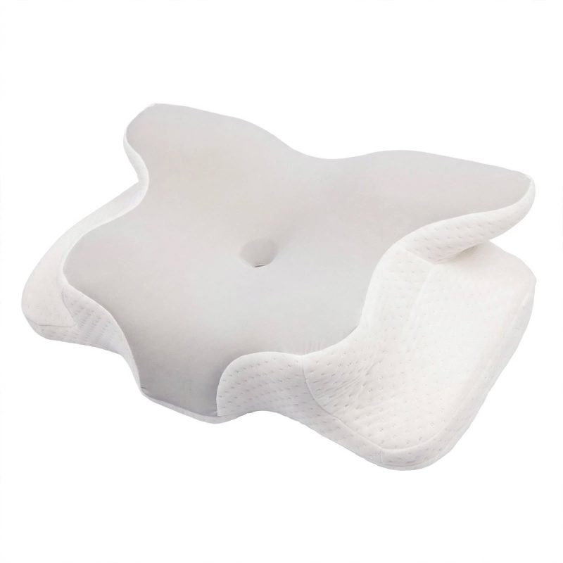 Almohada Cervical Viscoelástica Ergonómica 62x42x13,5 cm, Mariposa, Soporte Cuello y Hombros, Funda Lavable, Antironquidos