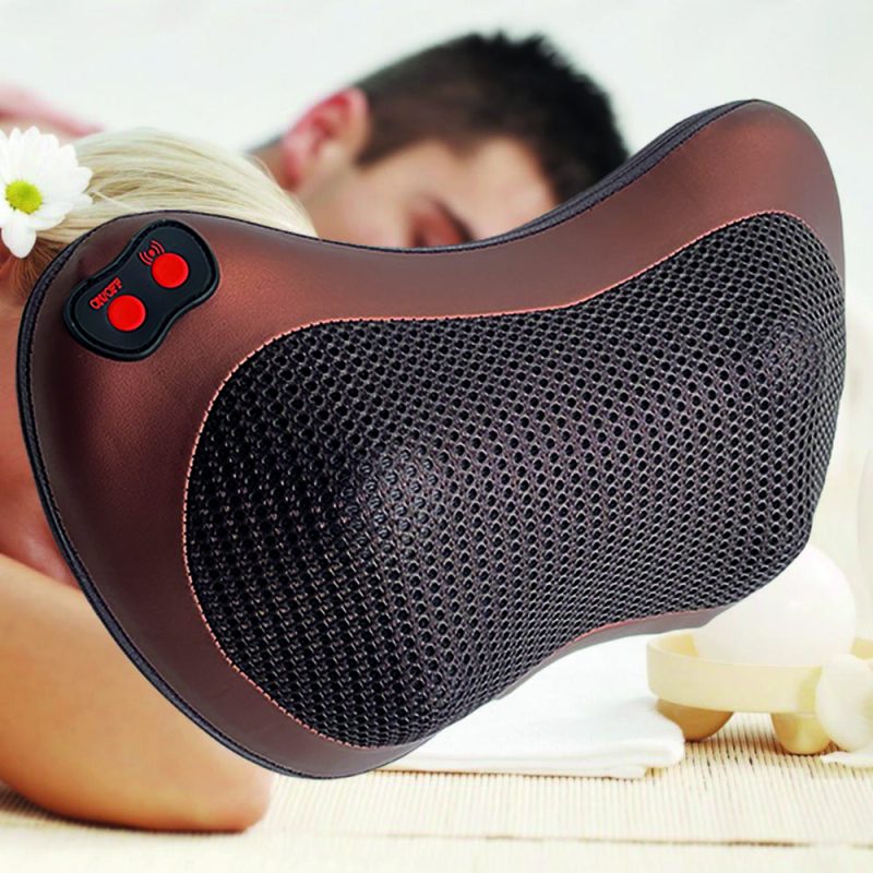 Cojín Almohada de Masaje Eléctrico Shiatsu Con Calor para Cuello Hombros Espalda Piernas Pies Alivio del Dolor Muscular