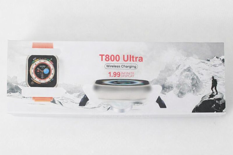 Smartwatch T800 Ultra com ecrã de 1.99″ e carregamento sem fios