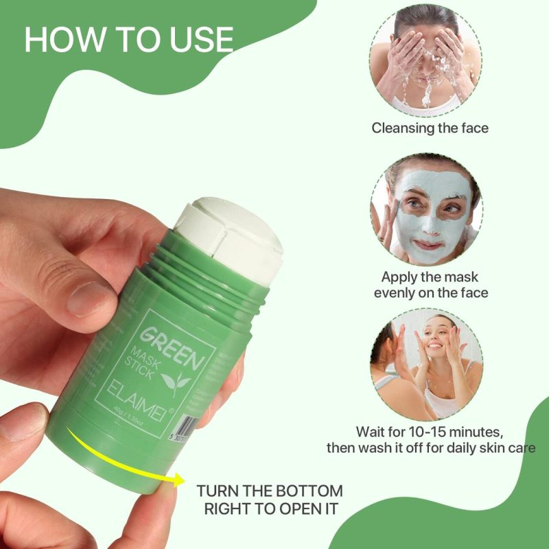 Máscara facial de chá verde em stick