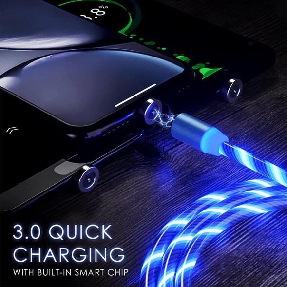 Cabo USB com luz e íman 3 em 1