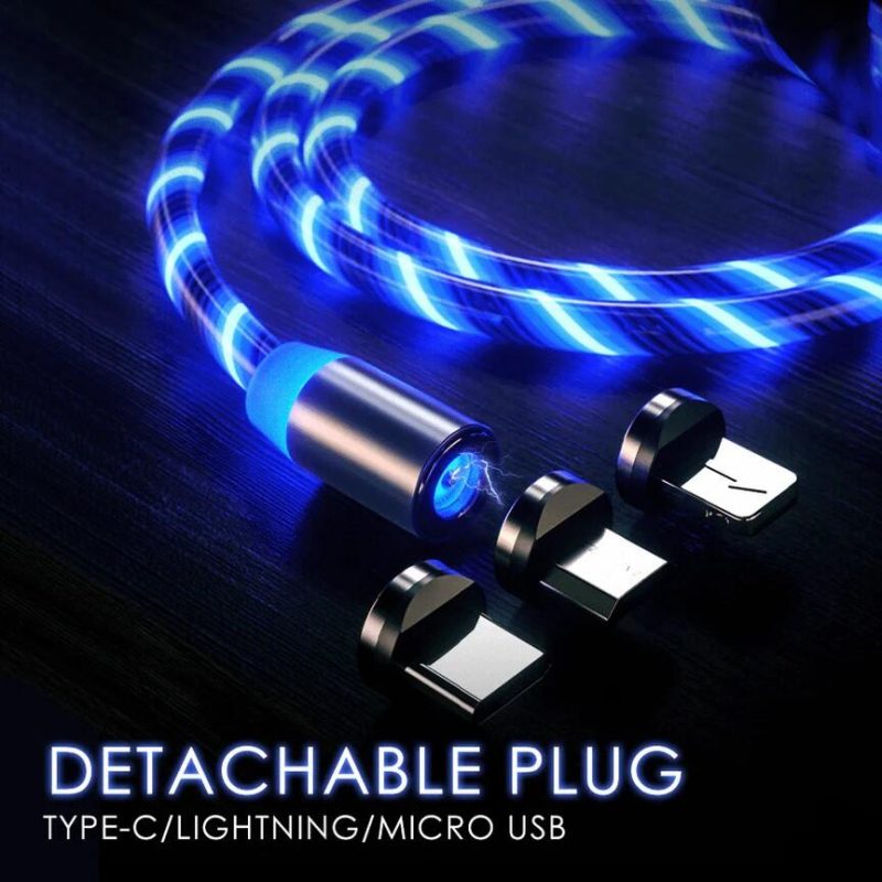 Cabo USB com luz e íman 3 em 1