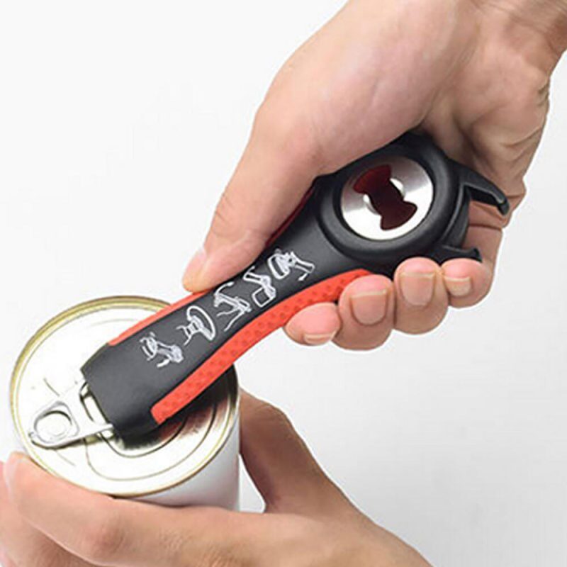 Abridor de frascos e latas multifunção 4 em 1